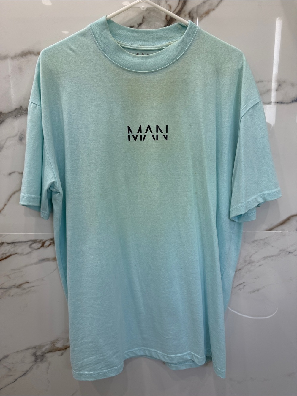 Boohoo Mens Mint 'MAN' Logo Short Sleeve Tee